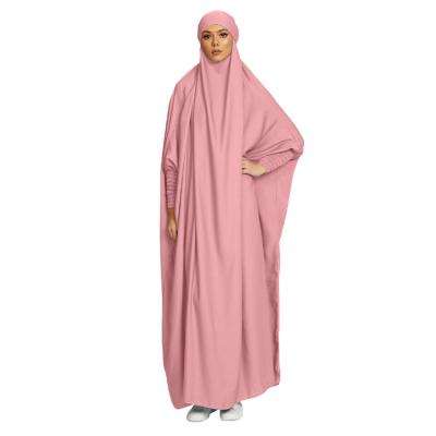 China Full Jilbab Prayer Abaya One Piece High Quality Polyester Shinny Polyester Robes for sale