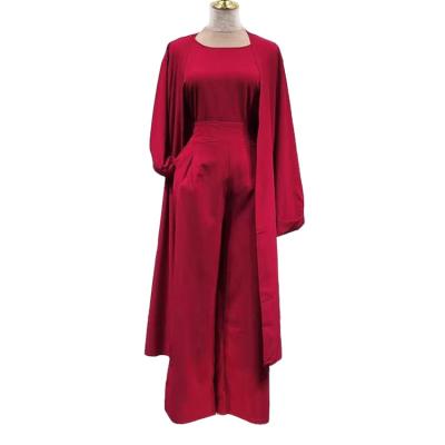 China Wholesale Soft Crepe Abaya Set Kaftan Dubai Muslim Cardigan Pants Islamic Clothing For Women for sale