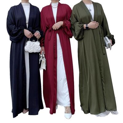 China Hot Sale 2022 Chiffon Abaya Dubai Hijab Dress Women Muslim Open Turkish Robe Islamic Clothing EID Abaya for sale