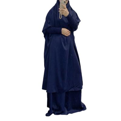 China Nida Fabric Hot Selling Muslim Women Dress 2 Piece Long Prayer Abaya Set Islamic Clothing Women Khimar Skirt Muslim Dress for sale