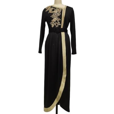 China Hot Sale Eid Muslim Women Abaya Turkey Arabic Islamic Dress Muslim Abaya Women Islamic Clothing Polyester and Cotton Sale Embroidered Muslim Abaya Dress for sale