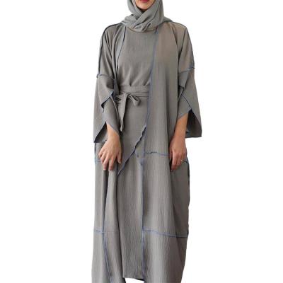 China High Quality Polyester 2022 3pcs High Quality Open Abaya Muslim Sets Long Wrap Skirt Women Fashion Dress Ethnic Clothing for sale