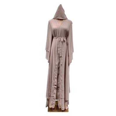 China Hot Selling Abaya Dubai Hijab Polyester Abaya Dubai Hijab Polyester Muslim Open Dress Women Turkish Islamic Clothing for sale