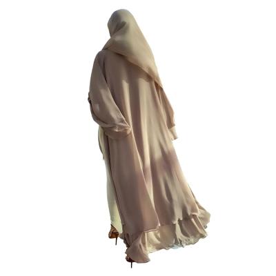 China Modern Islamic Open Abaya Jilbabfront Chiffon Abaya Dresses Dubai Turkish Islamic Open Costume Abaya Dresses for sale