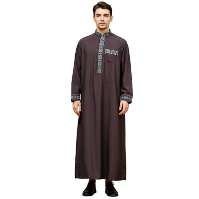 China Cotton 2022 Hot Sale Long Sleeve Cotton Islamic Clothing Muslim Men Thobe for sale