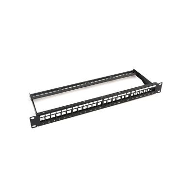 China Networking 24 Left Blank UTP Patch Panel For RJ45 Cat6A Keystone Jack for sale