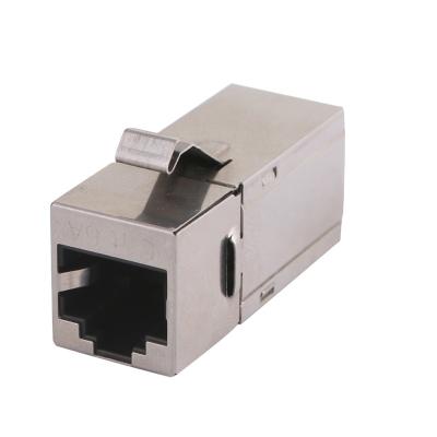 China Networking STP Cat6A Keystone Jack Integrated Coupler 90 Degree for sale