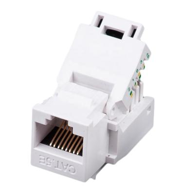 China Networking Cat5e Cat6 UTP Keystone Female Connector 90degree Toolless Jack cat5e cat6 RJ45 for sale