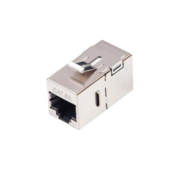 China Keystone Jack cat6a STP 8p8c RJ45 network connector 180 degree female inline coupler rj45 connector for sale