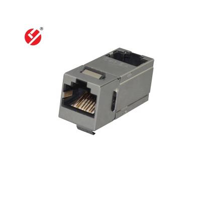 China Integrated Networking Coupler 90 Degree STP Cat6A Rj45 Keystone Jack for sale