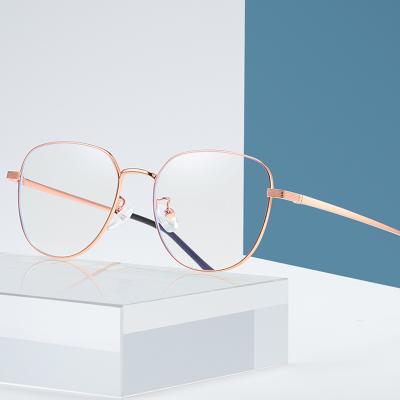 China 2021 Optical Glasses Shape Newest Optical TR90 Metal Round Blue Light Blocking Glasses for sale