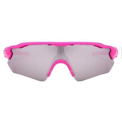 China Sports Sunglasses Customer OEM Women Fashion Pink One Piece Lenses Riding Sports Cycling Sunglasses for sale