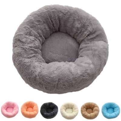 China New Designed Hot Selling Durable Washable Soft Round Pet Bed Travel Pet Supplies Donut Kennel for sale