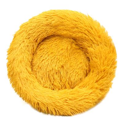 China Latest Design Breathable Non-slip Bottom Washable Pet Sofa Bed Plush Fabric Donut pp Cotton Warm Pet Bed for sale