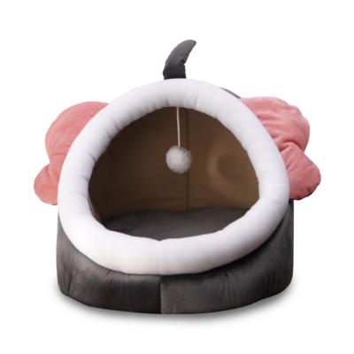 China Good Quality Deep Sleep Cat Cave Soft Pet Beds Breathable Semi-enclosed Pet Bed For Cats for sale