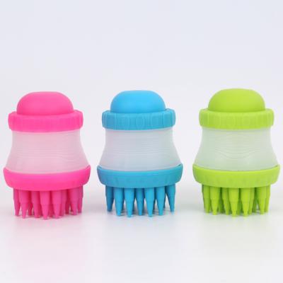 China Viable Massage Scrubber Shower Wash Grooming Silicone Brush Integrated Dog Bath Dog Shampoo Bathing Tool Bath Cleaning Brush for sale