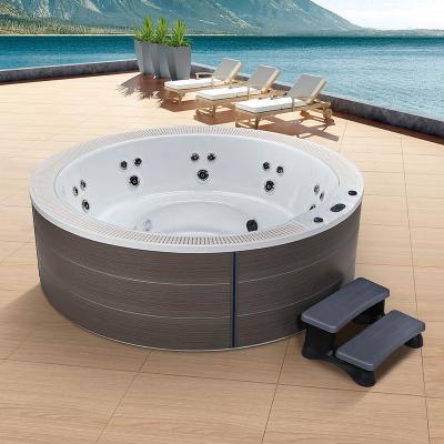 China Contemporary Acrylic Spa Around Hot Tub Above Ground Round Whirlpool Outdoor 8 Person Fiberglass Pool Spa for sale