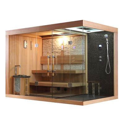 China Combination of computer control panel Foshan steam and sauna room sauna steamer china-luxury commercial wet solid wood for sale