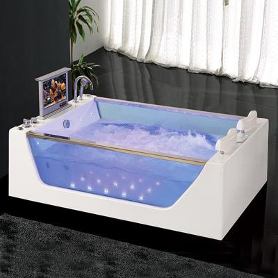 China With Waterfall New Design HANSE White Color Square Massage Acrylic For Person Bathroom Tubs Whirlpool Massage Adult Bathtub for sale