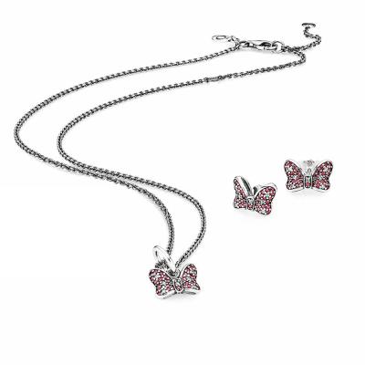 China CLASSIC RX S925 14k Gold Silver Signature Necklace And Earrings With Gift Beaming Butterfly Set In Multiple Styles for sale