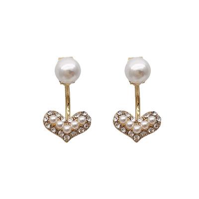 China CLASSIC jewelry RX 2020 silver s925 pearl custom temperament diamond heart earrings female girl earrings for sale