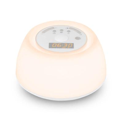 China Wake Up Music 2021 Wholesale Bedroom Bedside LED Sunrise Control Alarm Clock Wake Up Light With Touch Sensor for sale