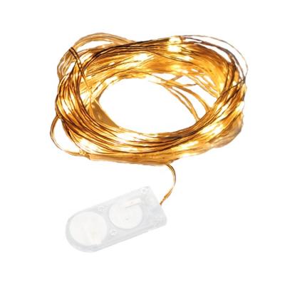 China CR2032 Battery Copper Wire Led String ODM OEM 1m 10leds 2m 20leds 3m Button Light Mini CR2032 30leds Fairy Battery Operated Led Copper Wire String Lights For Decoration for sale