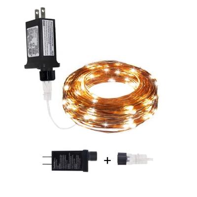 China Fairy Outdoor Waterproof DC Adapter LED String Lights OEM ODM 10m 33FT Powered LED Fairy Garland String Light for Wedding Party Decoration for sale