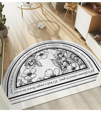 China Washable Nordic Minimalist Silk Loop PVC Entrance Mat Entrance Rubbing Dust Carpet Custom Irregular Shape Anti-Slip Cover for sale