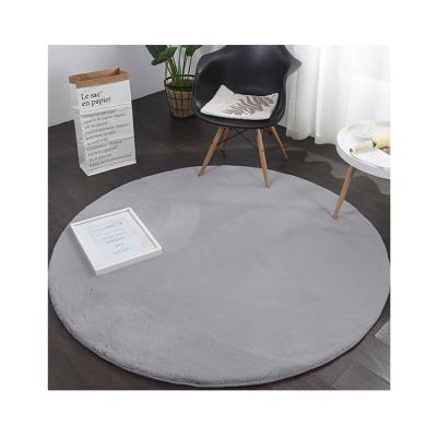 China Living Room Washable Soft Comfortable Round Faux Modern Faux Area Bedroom Household Animal Rabbit Fur Blanket for sale