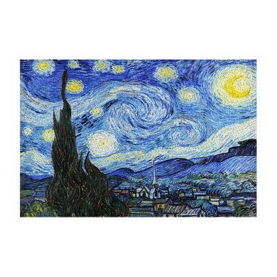 China Van Gogh Art Carpet Home Premium Washable Digital Printing DIY Cutting PVC Backing Entrance Door Mat for sale