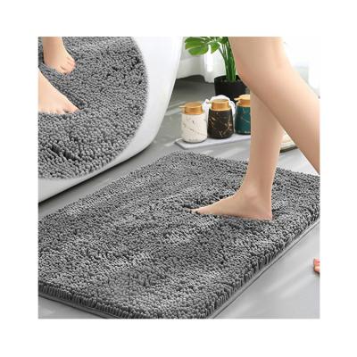 China Direct Wholesale Designer Rectangle Washable Non Slip Bathroom Mat Chenille Carpet for sale