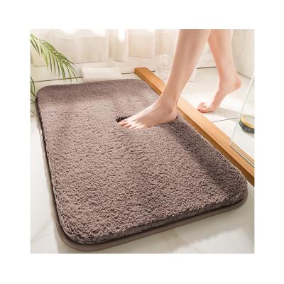 China Washable Cheap Price Polyester Super Absorbent Floor Mat Bathroom Carpet Rug for sale