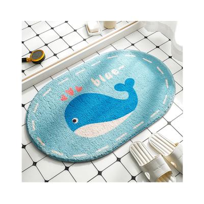 China Washable Manufacturers Direct Selling Cute Microfiber Bath Door Mat Anti Slip Bathroom Mat Absorbent Product for sale