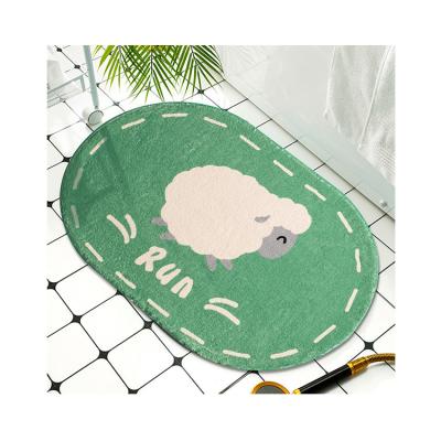 China Non-slip Washable Cartoon Faux Cashmere Mats Children Soft Animal Entrance Decorative Carpets for sale