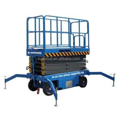 China BUSYBULL Hotels New 500-2000kg Loading Mini Mobile Electric Aerial Work Platform With Remote Control With Selective Height for sale