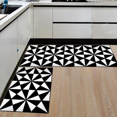 China China Wholesale Area Prayer Mat Non-slip Home Textile Non-Slip Blankets Black And White Geometry Custom Design Mat for sale