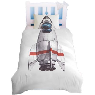 China Nondisposable 3D Dinosaur Astronaut Rocket Custom Checked Quilt Cover Kids Cute Cartoon Design 3d Printed Bedding Duvet Cover Set for sale