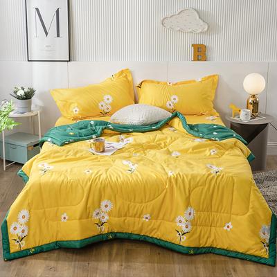 China Spring Nondisposable Colorful Bright Washable Home Fragile Washable Thin Summer Quilt Cotton Comforter Bed Textile Covering for sale