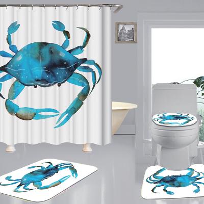 China Wholesale Single Viable Ocean Polyester Hotel Bathroom Customs Lead Shower Curtain 3D for sale