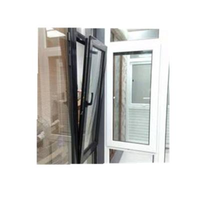 China Screen black magnetic tilt and turn window, two opening ways, upvc/pvc/vinyl frame for sale