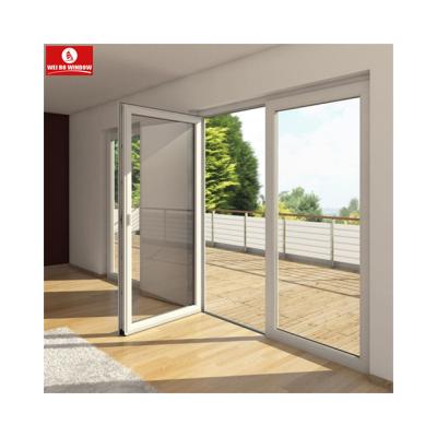 China Vinyl Windproof Profile Design Upvc Casement Door Pvc Swing Door Pvc Style Soundproof French Door for sale