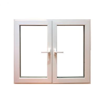 China Magnetic Screen Thermal Break PVC Casement Window With Double Swing Tempered Glass Upvc Profile Windows With Mosquito Net for sale