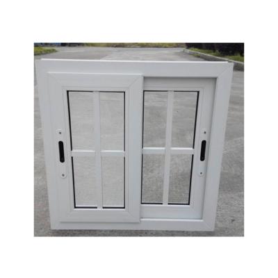 China Magnetic Screen Customized Size PVC Sliding Low-E Glassed Windows Slide Windows With Grille Design For Sale for sale