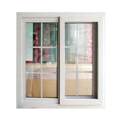 China Upvc Window Magnetic Double Glazing Vinyl Screen Slide Window Hurricane Heavy Duty Pvc Sliding Windows for sale