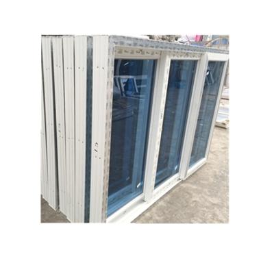 China Cheap Price Residential Magnetic Horizontal Slide Window Screen Design PVC Glass Sliding Window for sale