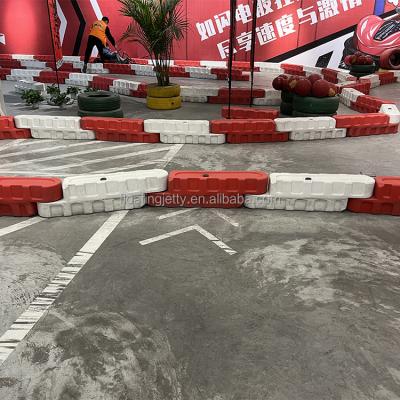 China Indoor and outdoor factory use of HDPE lane go karting barrier / rotational molding plastic barrier for racing lane barrier / traffic safety for sale