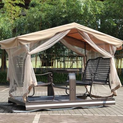 China Modern Aluminum Rattan Rocking Chair Four Occasional Swing Chairs For Picnic for sale