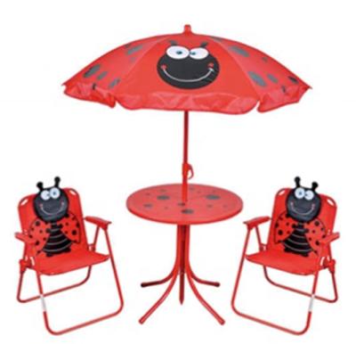 China 2022 hotsale modern kids furniture kids table and chair with 4pcs umbrella kids garden set for beach for sale