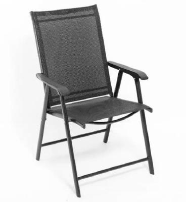 China Modern Factory Direct Selling Wholesale Folding Chair Teslin Fabric Black Outdoor Beach Chairs for sale